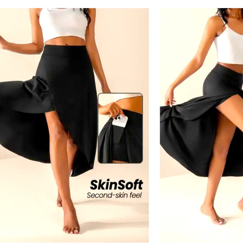 High waisted split skort